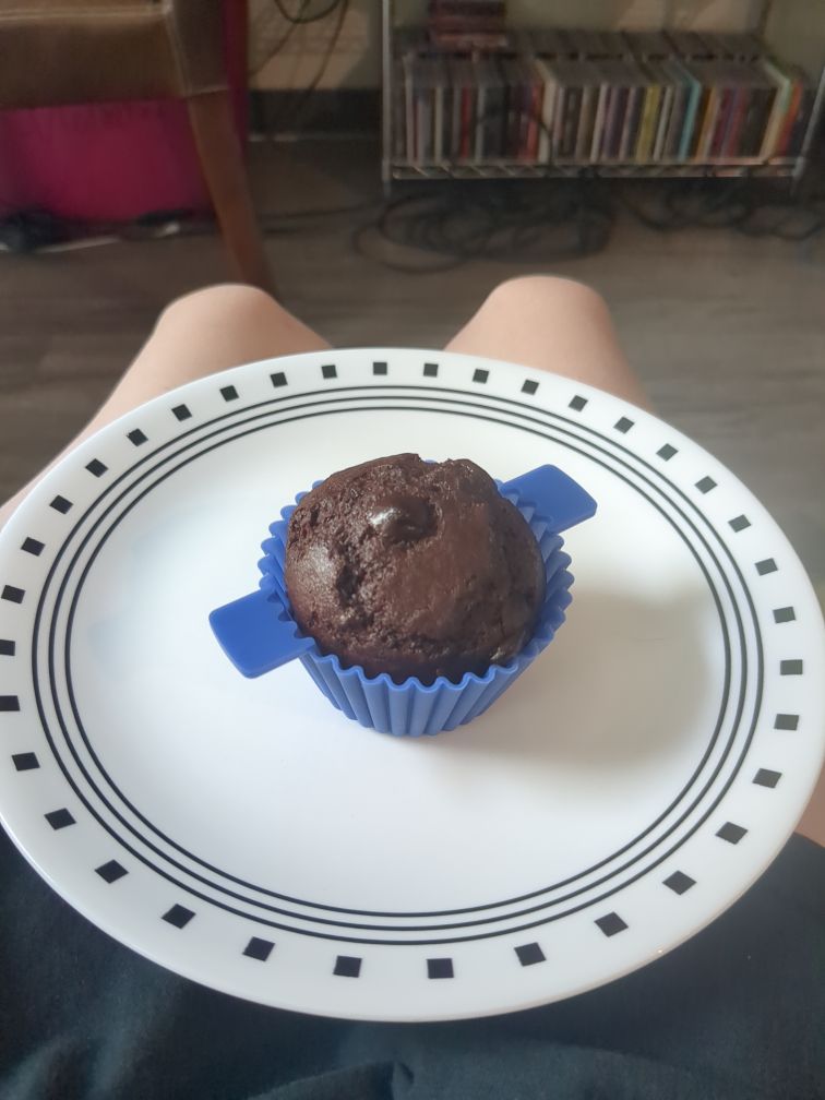 A chocolate muffin